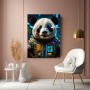 Cyber-Panda mit Neonrüstung