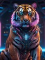 Cyber Tiger in Neonlicht