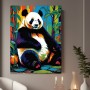 Farbenfroher Panda im Bambus