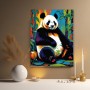 Farbenfroher Panda im Bambus