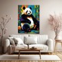Farbenfroher Panda im Bambus
