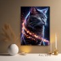 Schwarze Katze mit Feuerleuchten