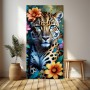 Leopard mit Blüten