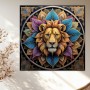 Majestätischer Löwe im Blättermandala