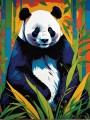 Panda im bunten Bambus