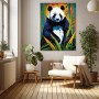 Panda im bunten Bambus