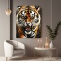 Fauchender Tiger in intensiven Farben