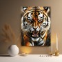 Fauchender Tiger in intensiven Farben