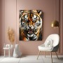 Fauchender Tiger in intensiven Farben