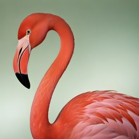 Eleganter Flamingo in Korallrot