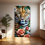 Leopard mit Rosen