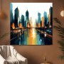 Moderne Skyline im Abendlicht