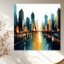 Moderne Skyline im Abendlicht