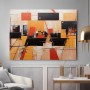 Abstrakte Stadtgeometrie in Orange und Schwarz