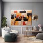 Abstrakte Stadtgeometrie in Orange und Schwarz