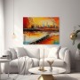 Abstrakte Skyline in warmen Farben