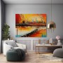 Abstrakte Skyline in warmen Farben