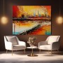 Abstrakte Skyline in warmen Farben