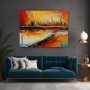 Abstrakte Skyline in warmen Farben