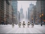 Pinguine in der Winterstadt