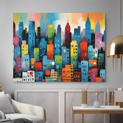 Bunte Skyline im modernen City-Stil