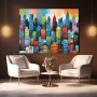 Bunte Skyline im modernen City-Stil