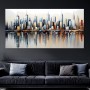 Moderne Skyline in Spiegelung