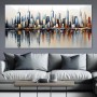 Moderne Skyline in Spiegelung