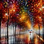 Herbstallee im Regen
