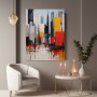 Abstrakte Skyline in Rot und Gelb
