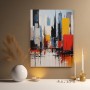 Abstrakte Skyline in Rot und Gelb
