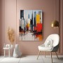 Abstrakte Skyline in Rot und Gelb
