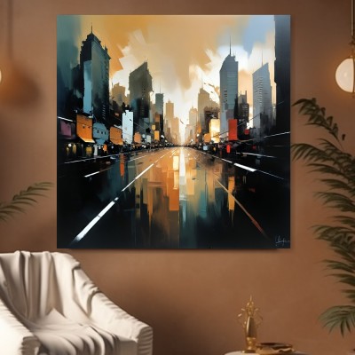 Urbane Skyline im Abendlicht