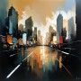 Urbane Skyline im Abendlicht