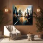 Urbane Skyline im Abendlicht