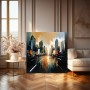 Urbane Skyline im Abendlicht