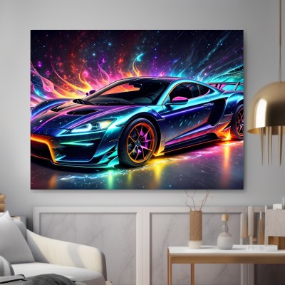 Neon Sportwagen im Farbenrausch