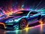 Neon Sportwagen im Farbenrausch