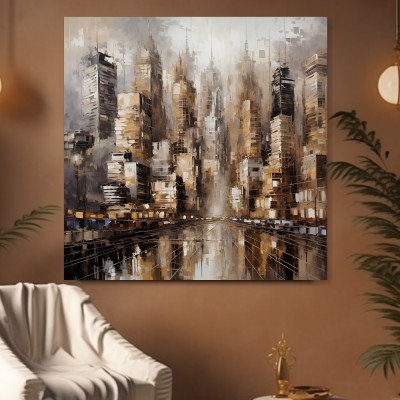 Abstrakte Skyline in warmen Erdtönen