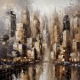 Abstrakte Skyline in warmen Erdtönen