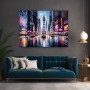 Neon City mit gelben Taxis