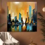 Goldene Skyline am Wasser