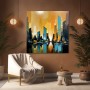 Goldene Skyline am Wasser