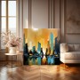 Goldene Skyline am Wasser
