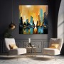 Goldene Skyline am Wasser