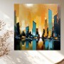 Goldene Skyline am Wasser