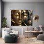 Goldene Buddha-Gesichter