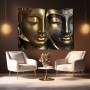 Goldene Buddha-Gesichter