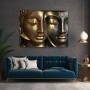 Goldene Buddha-Gesichter