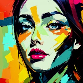 Farbenstarkes Pop-Art-Porträt
